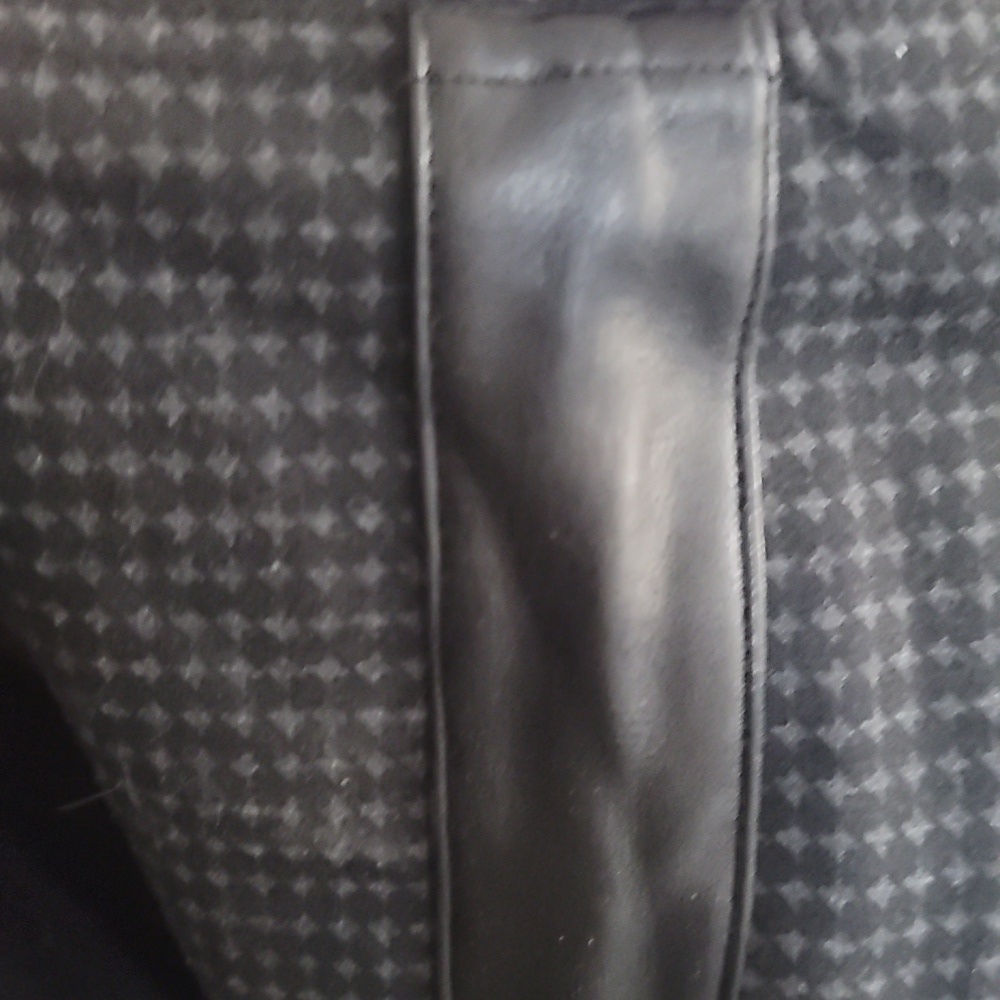 Catherine Malandrino Elegant Black gray patterned stretch pants vegan leather L - Picture 5 of 5